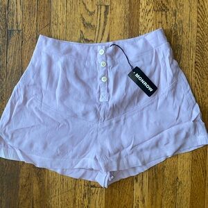 Monrow Crepe Flare Short Lavender, Monrow Crepe High waisted Shorts NWT